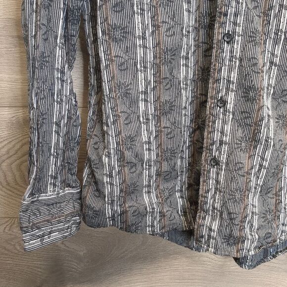 J Ferrar Button Down Striped Shirt Mens Size Large - Picture 3 of 8